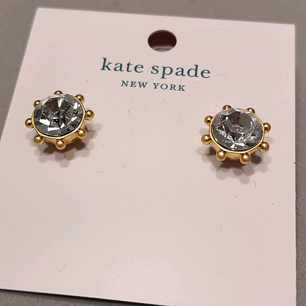 NEW Kate Spade Flying Colors Bezel Stud Earrings - Picture 7 of 7